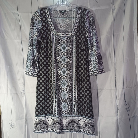 MSK multi pattern mini 70’s dress - Picture 1 of 10